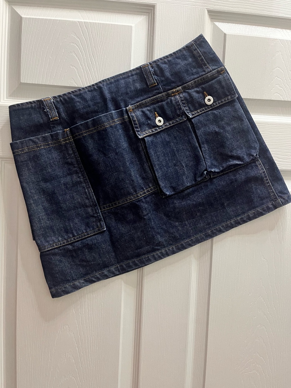 D&G Dark Blue Denim Mini Skirt with Patch Pockets